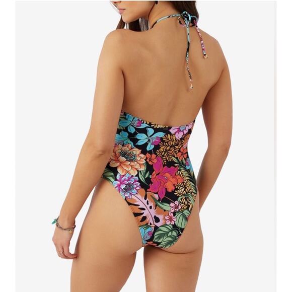 O'NEILL Reina Swimsuit Juniors Large NEW One Piece Tropical Santa Cruz Swim NWOT - Picture 2 of 14